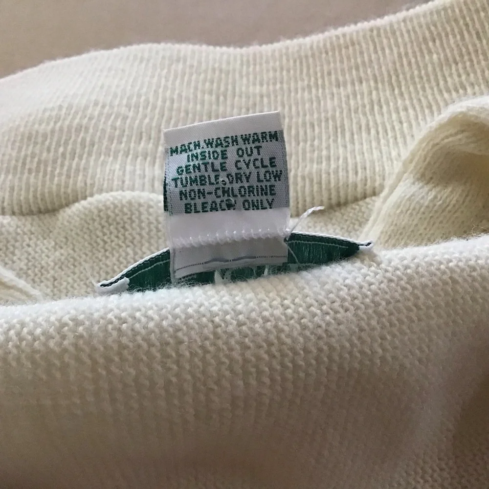 IZOD Vintage Collegiate Button Down Ivory Cardigan Size XL #Grandpa #collegiate